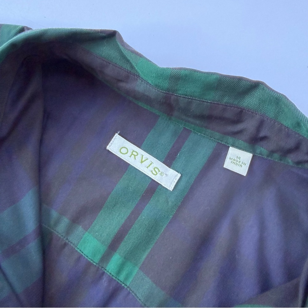 Woman’s Orvis Plaid Long Sleeve Shirt Size 14 - Picture 3 of 8